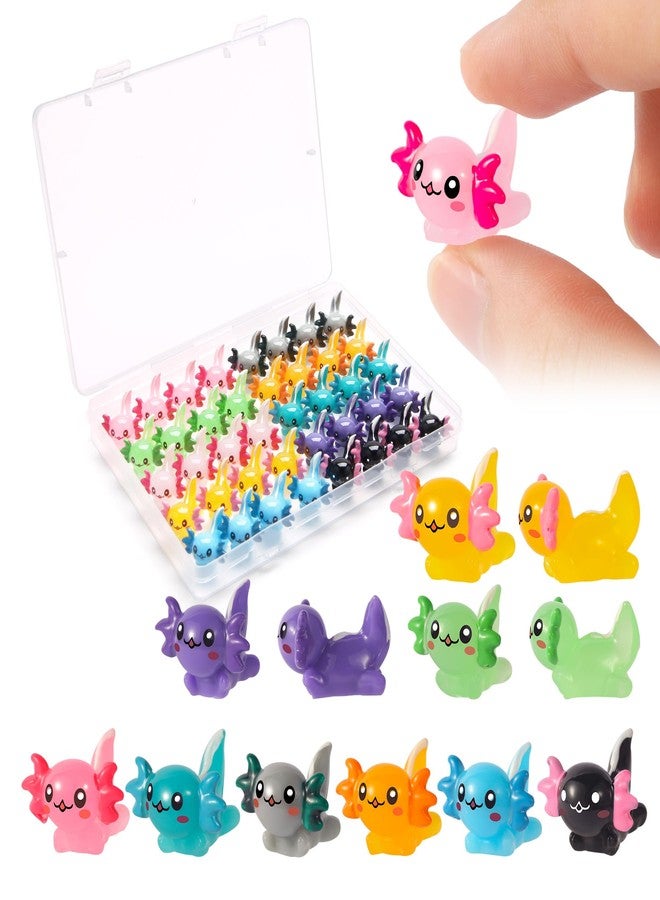 YFDFFSDCY 40 PCS Mini Resin Axolotl 10 Colors Tiny Axolotl Figurines Miniature Axolotl Ornament Charms for Landscape Aquarium Micro Dollhouse Garden Potted Plants Birthday Party Decoration - Image 1